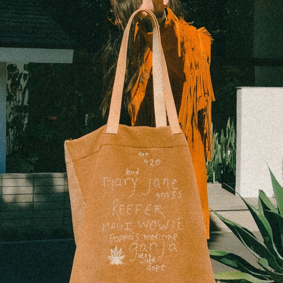 NWOT Stoned Immaculate X Jenean Jenean embroidered Dime Bag Tote - Picture 11 of 15